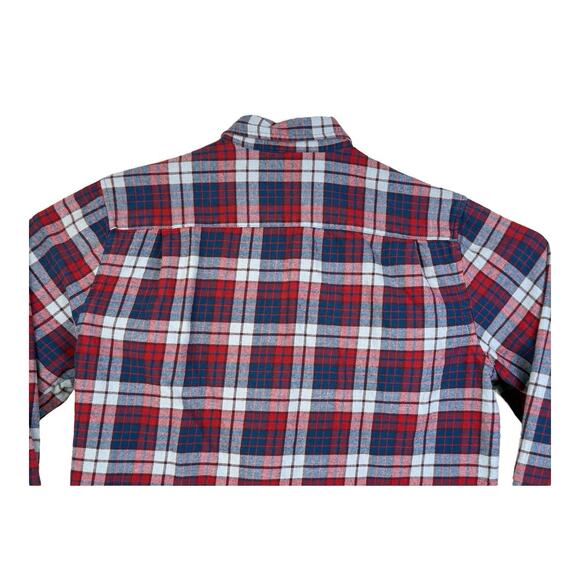 Vintage Big Mac Flannel Shirt Mens L Red Blue Plaid Outdoors Camping Barn Chore - Picture 6 of 13